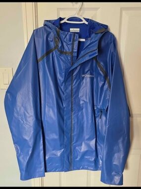 COLUMBIA Men's Outdry Ex-Blitz Jacket, Size XXL, Blue/Black Accents